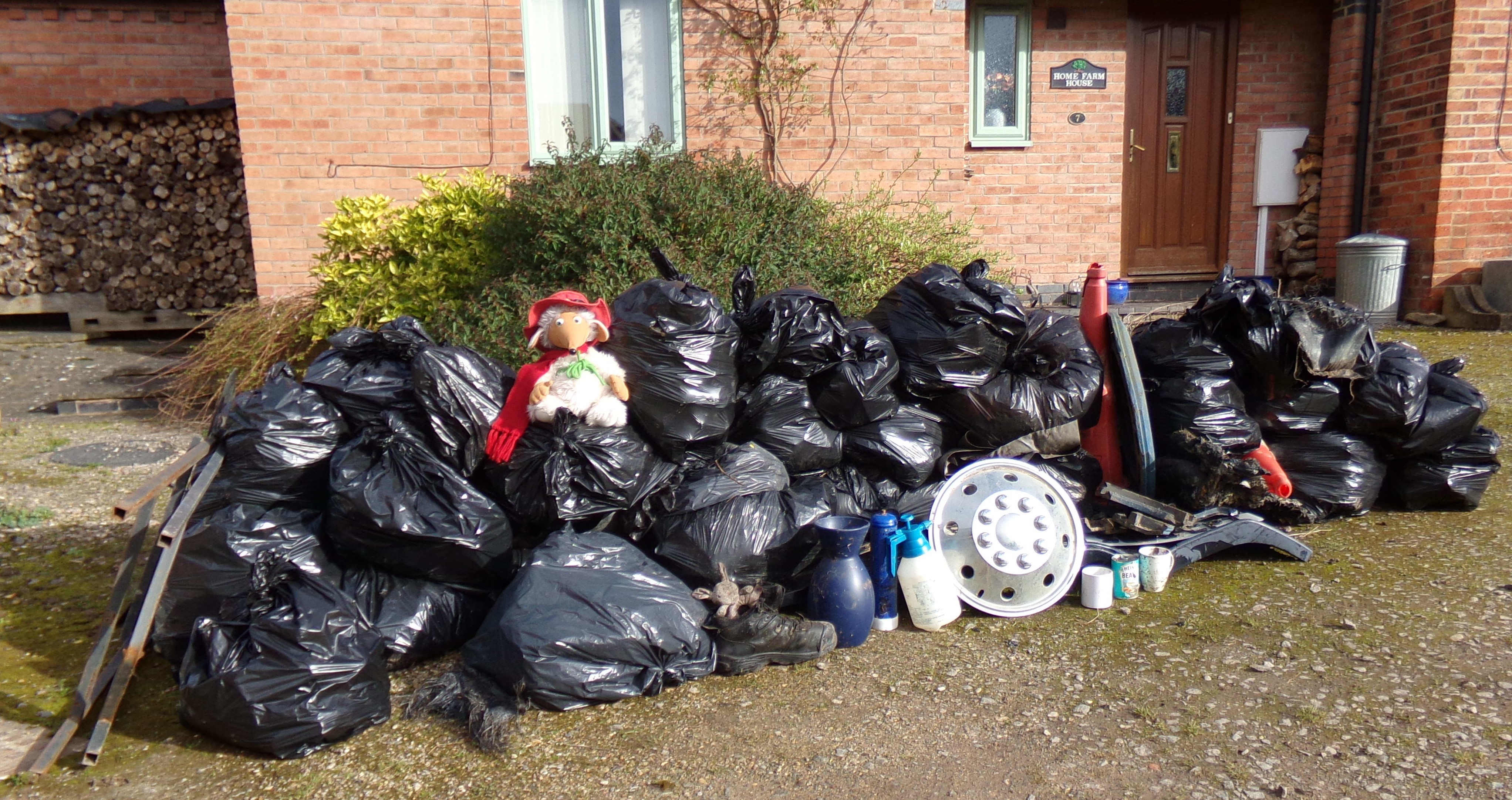Orinoco Womble with rubbish collected in Spring 2024